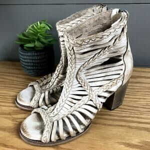 FREEBIRD Bella Gladiator Heels Sandal Zip Leather Chunky Womens Size 11